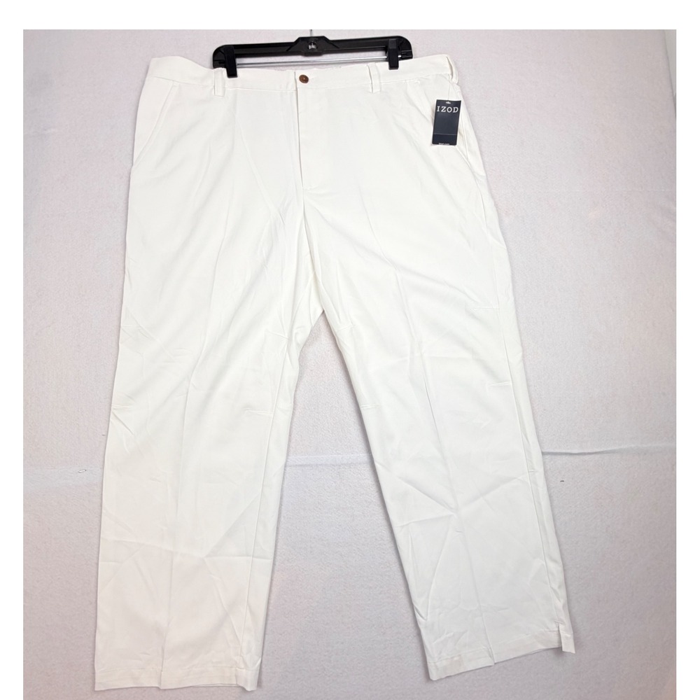 Izod Golf Pants Mens 42x30 White Slim Fit Performance Trousers NWT D205798100